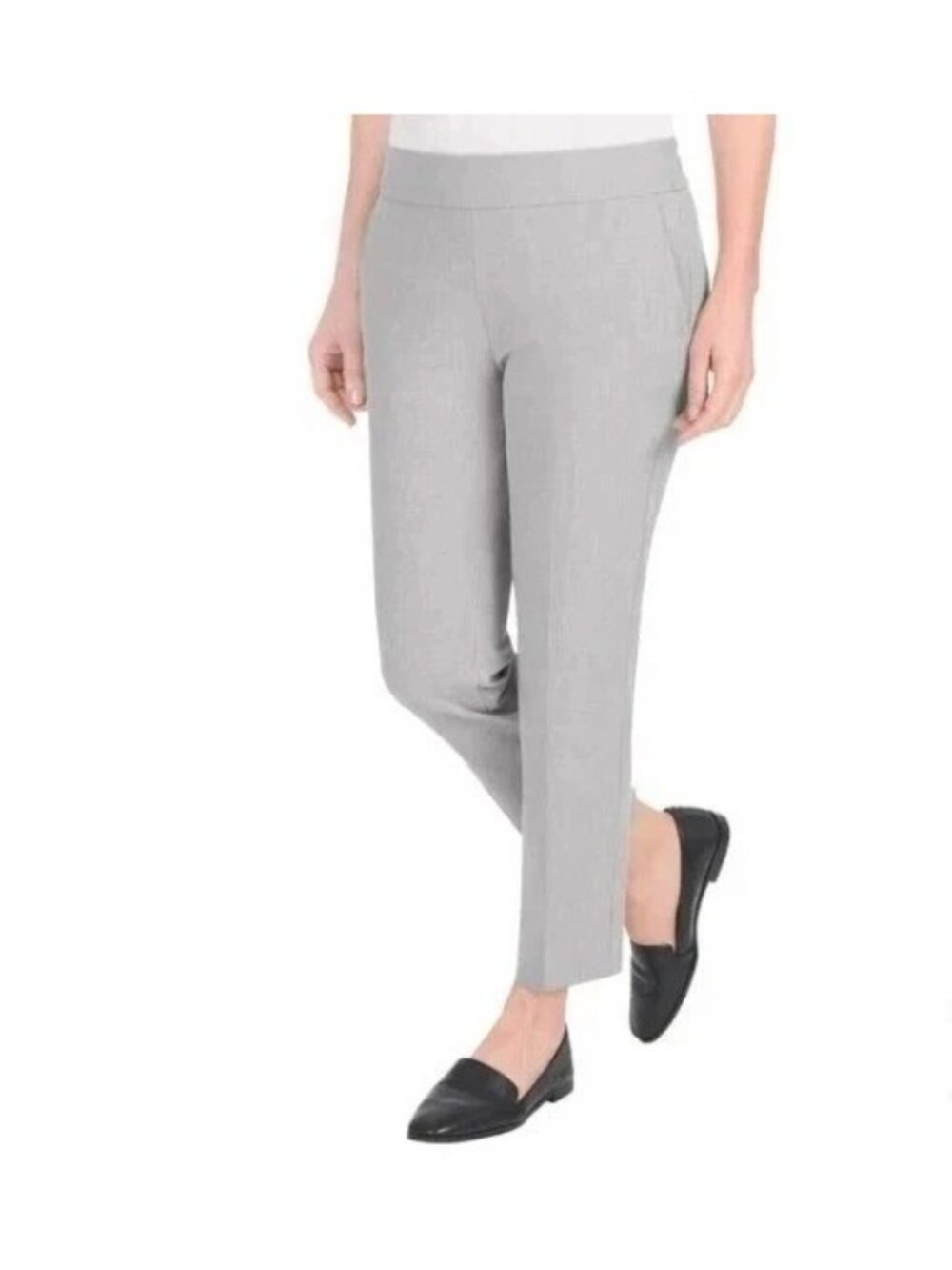 NWT Hilary Radley Women's S Heather Gray Slim Leg Pants 26"  Pull on J2106 - Picture 3 of 14